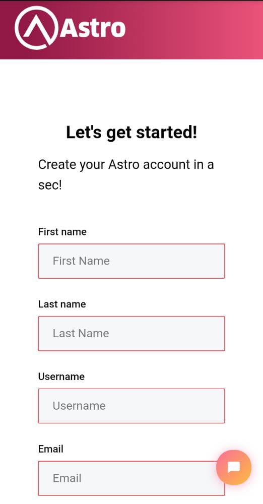 How To Trade on Astro 3 sign up1