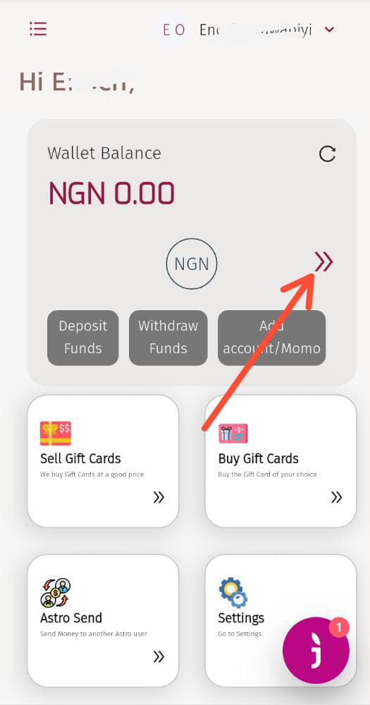How to Fund your Astro Wallet 1 Astro wallet